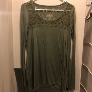 Olive Green Lace Long Sleeve